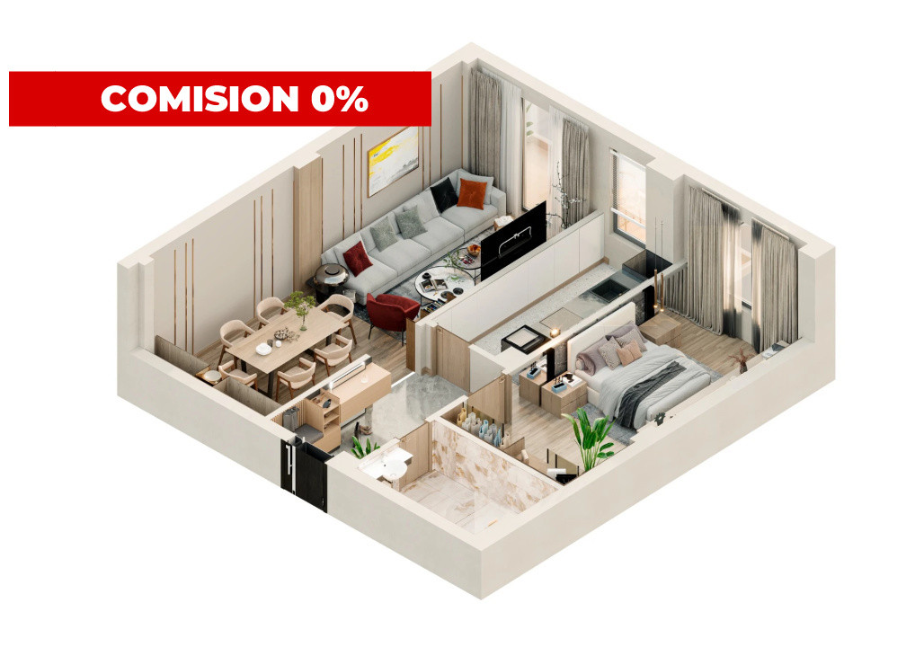 Apartament 2 camere 60 mp utili | Bloc nou | Parcare | 99.000€ | Valea Lupului